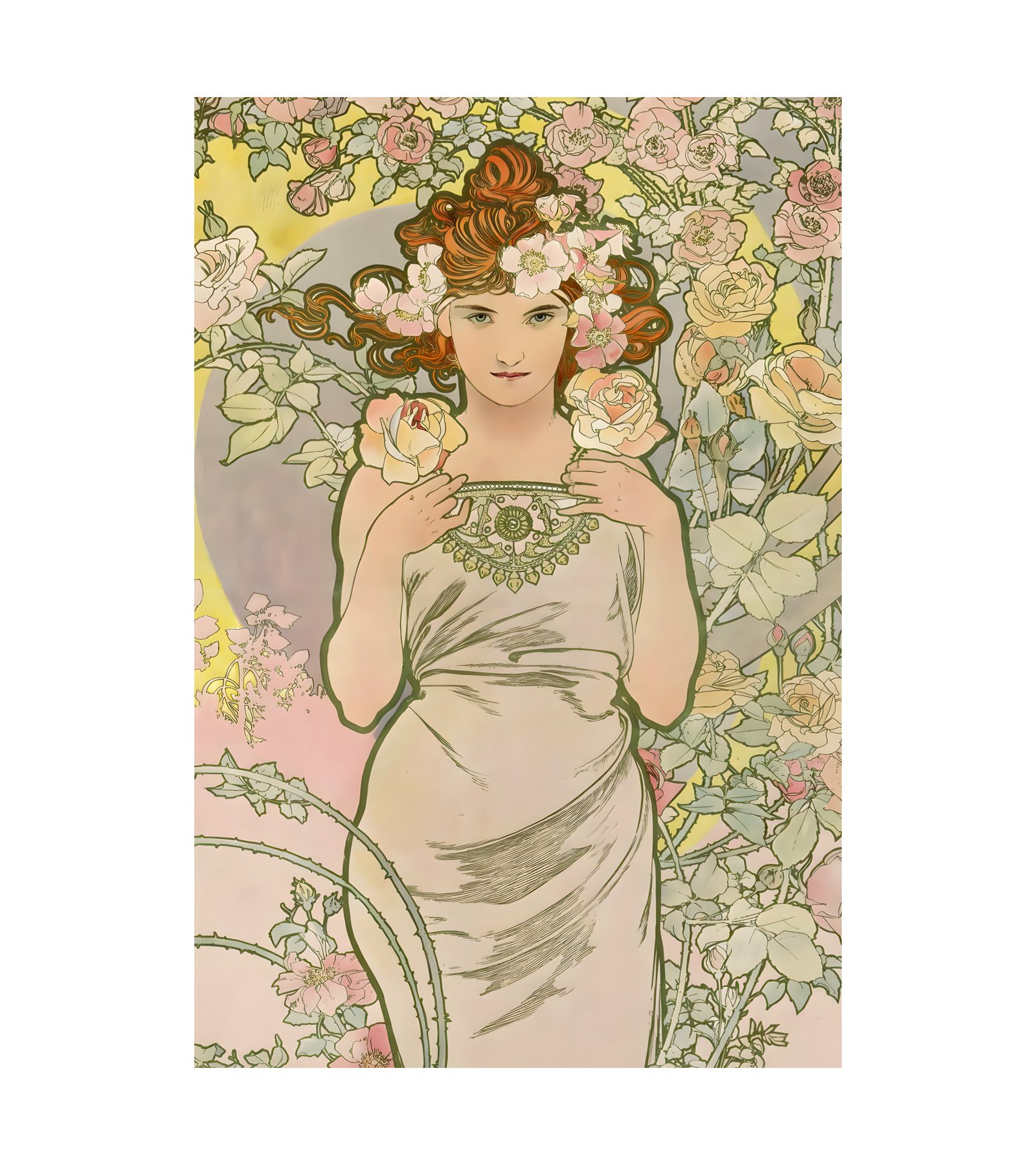 1900 Alphonse Mucha - The Flowers - Rose 