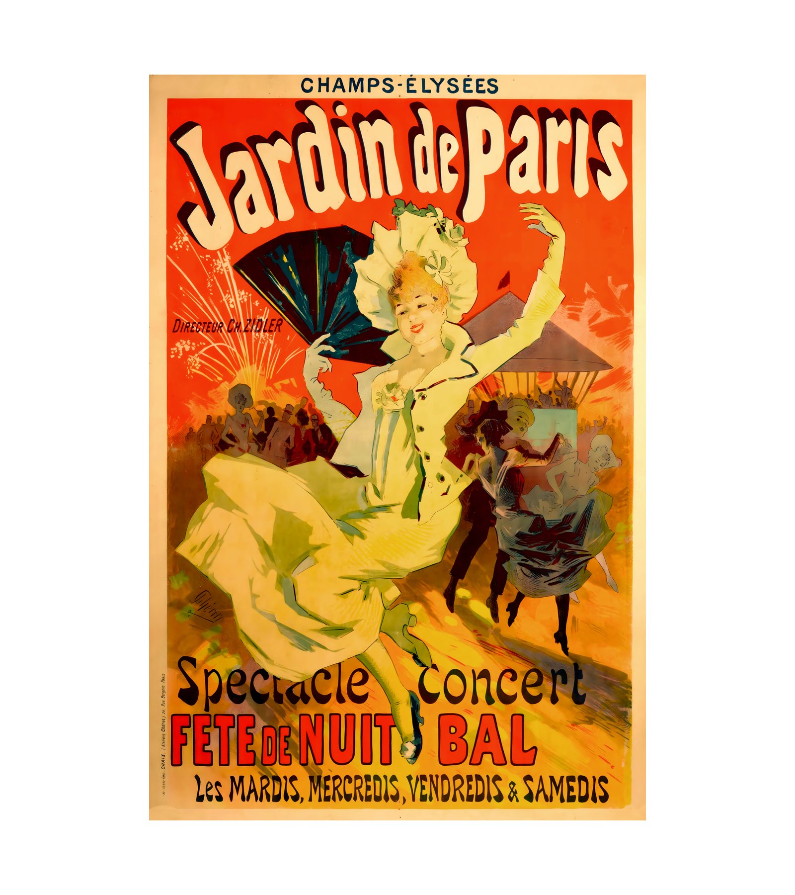 1890 Jules Cheret - Jardin de Paris - Fete de Nuit Bal 