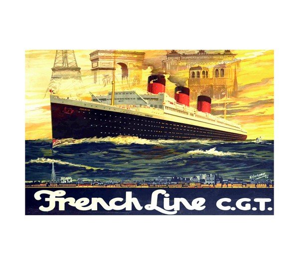 French Line C.G.T. Cruise Ship 