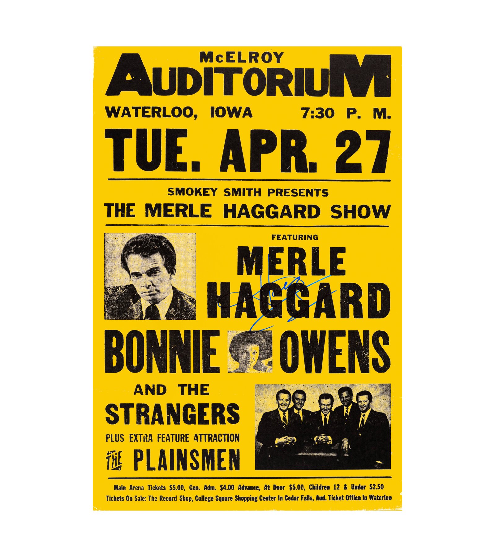 1971 Merle Haggard Signed McElroy 