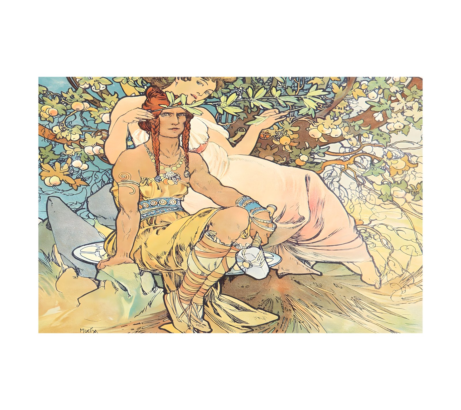 1899 ALPHONSE MUCHA - American Indian Calendar -  Imp. F. Champenois, Paris 