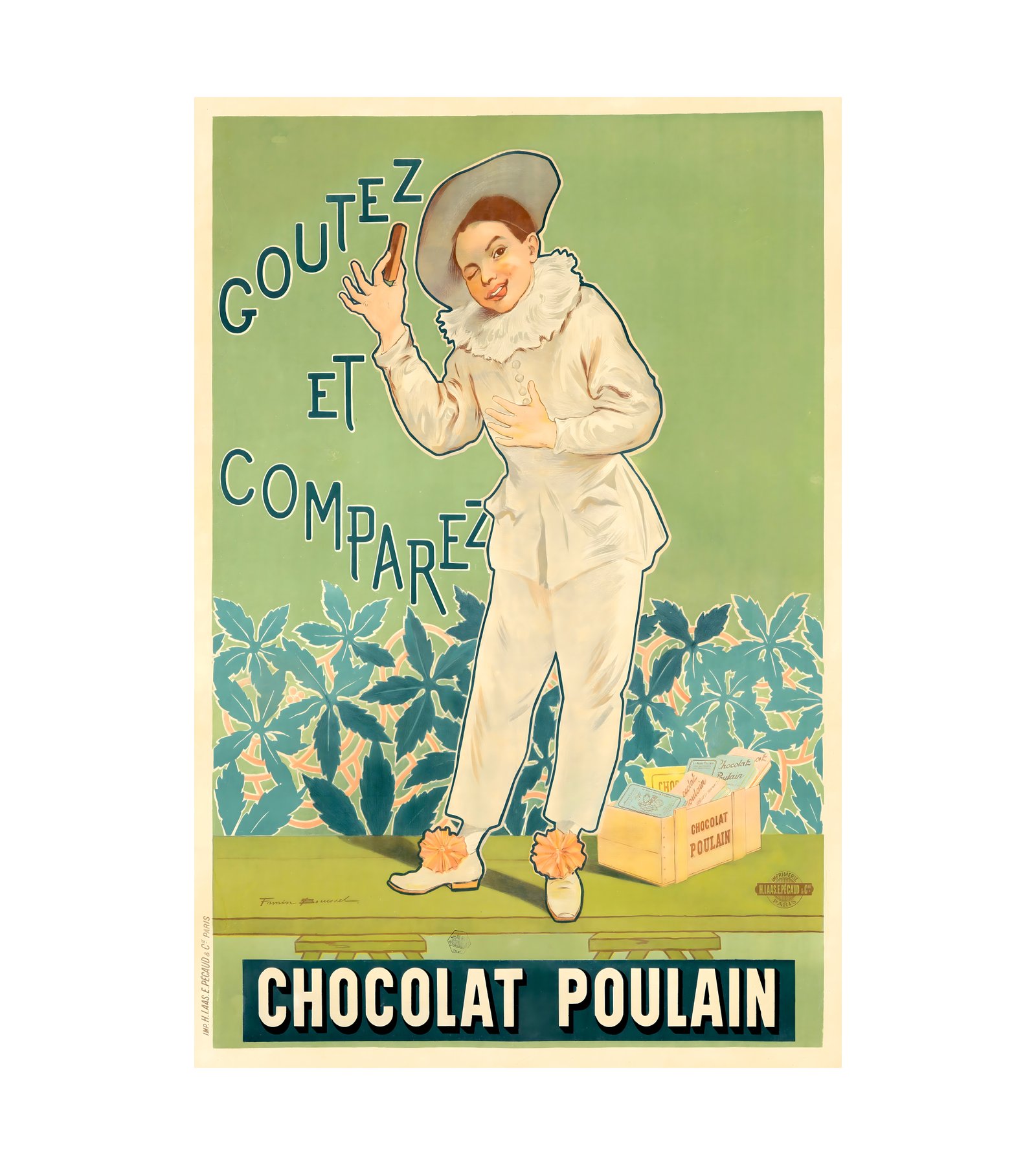 1896 FIRMIN BOUISSET - Chocolat Poulain - Imp. H. Laas. E. Pecaud, Paris 