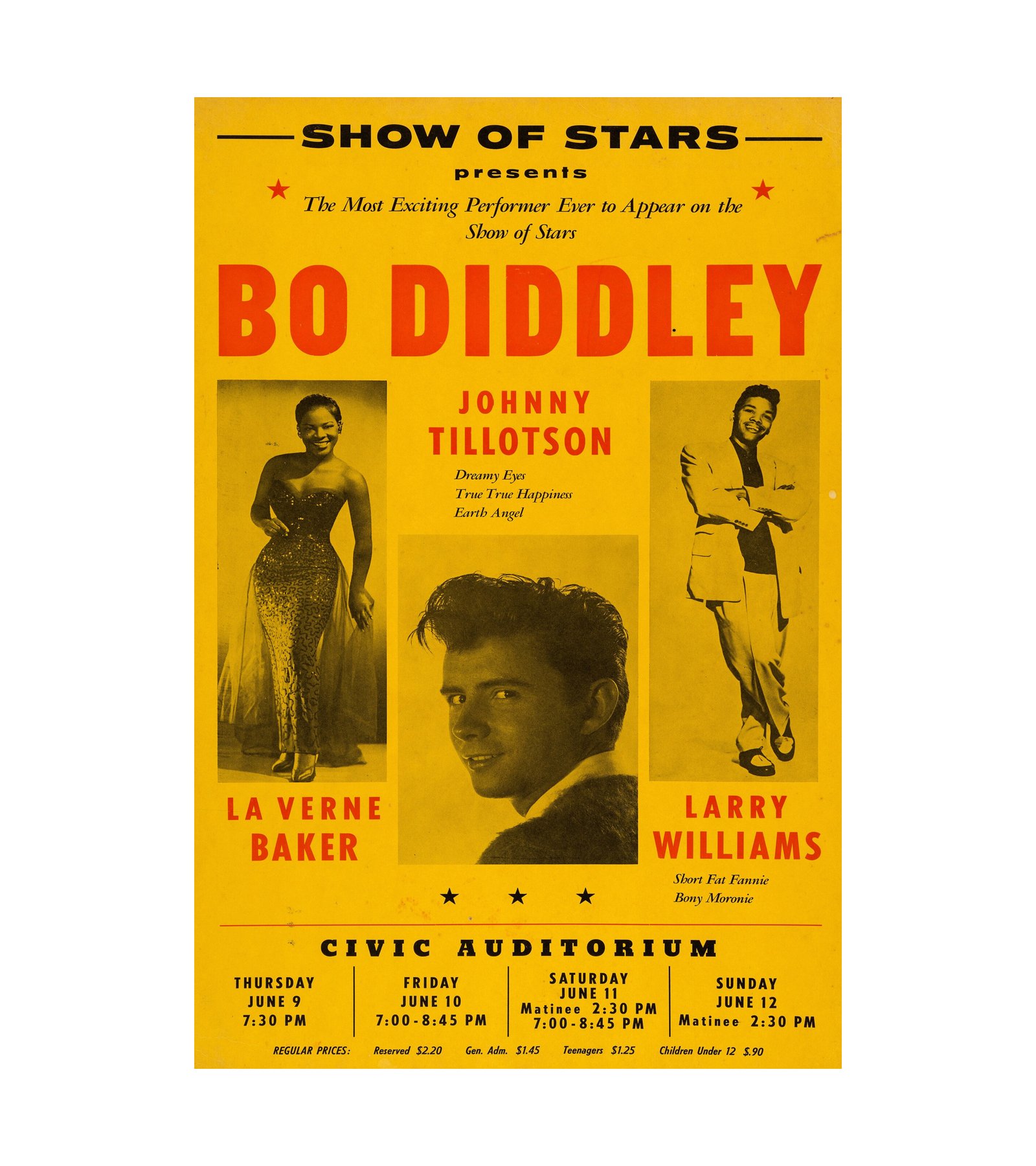1960 Bo Diddley - Johnny Tillotson Civic Auditorium 