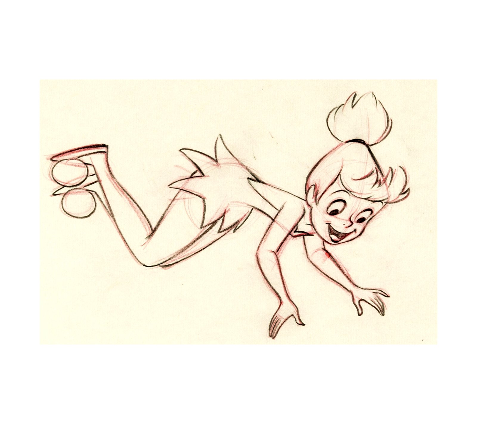 1950s Peter Pan - Tinker Bell Animation Drawing 