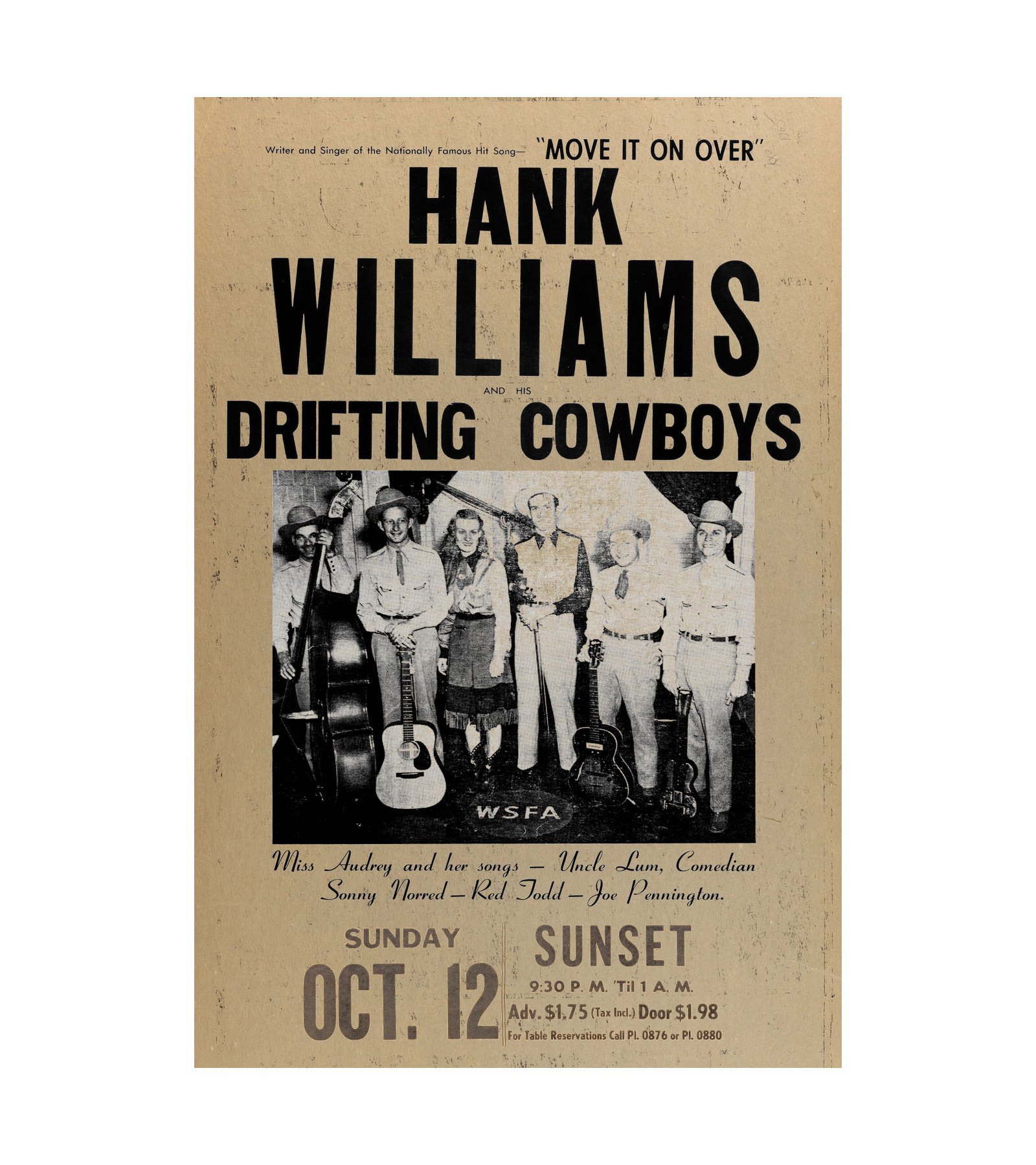 1947 Hank Williams and his Drifting Cowboys, Sunset Club, Country 