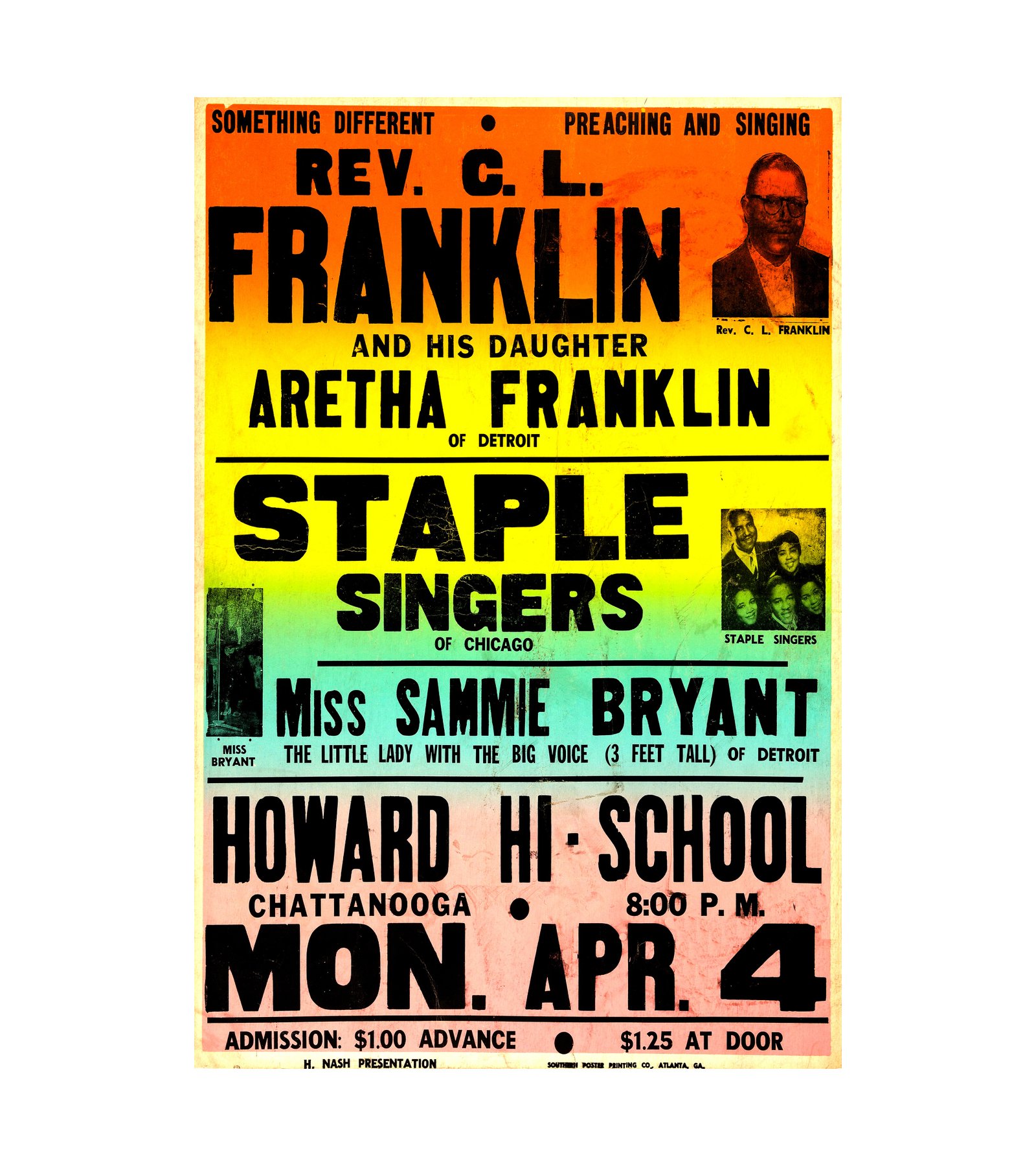 1960 Aretha Franklin Staple Singers Howard Hi School 