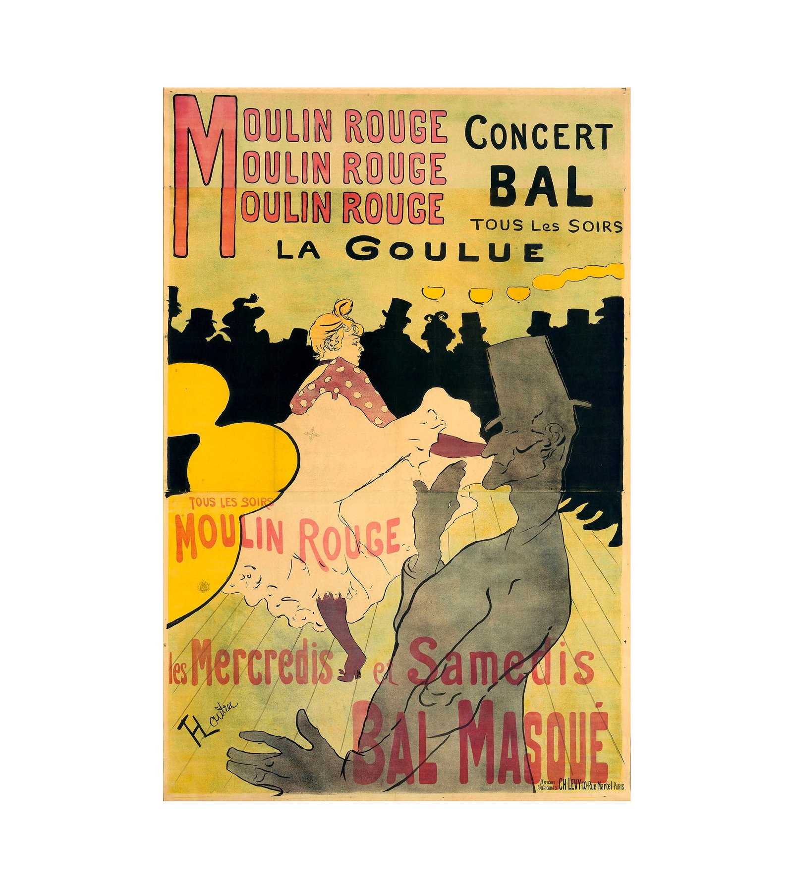 1891 Moulin Rouge, La Goulue Henri de Toulouse-Lautrec (French, 1864-1901) 