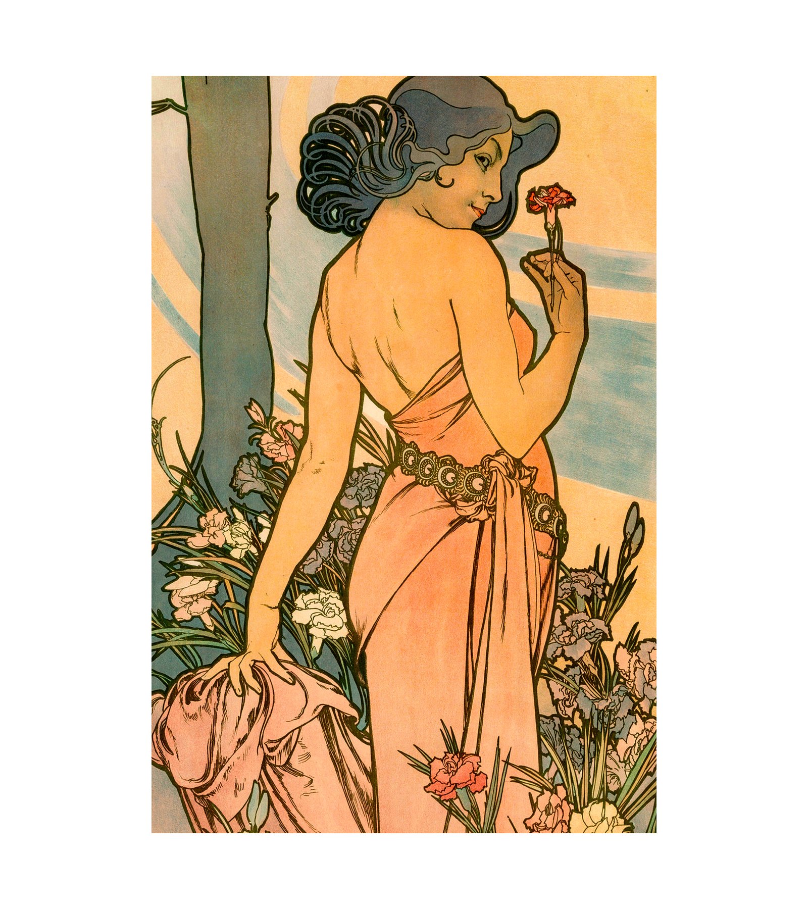 1898 Alphonse Mucha (Czechoslovakian) Carnation, The Flowers series 