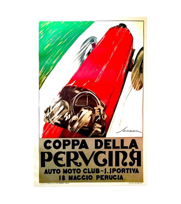 1924 Coppa Della Perugina - Vintage Italian Car Racing Poster by Federico Seneca 