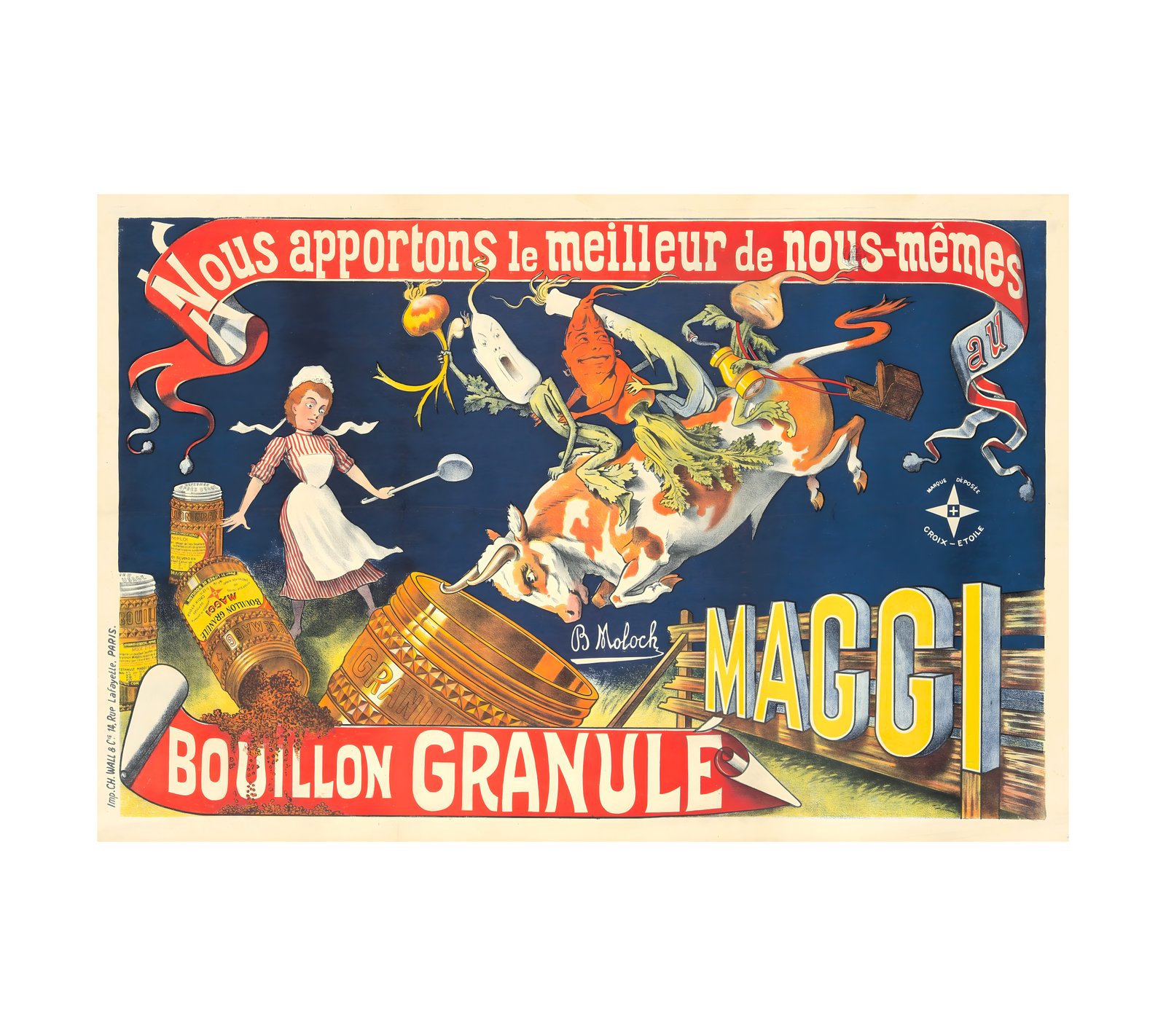 1896 B. MOLOCH - Maggi - Bouillon Granule - Impo. Ch. Wall, Paris 
