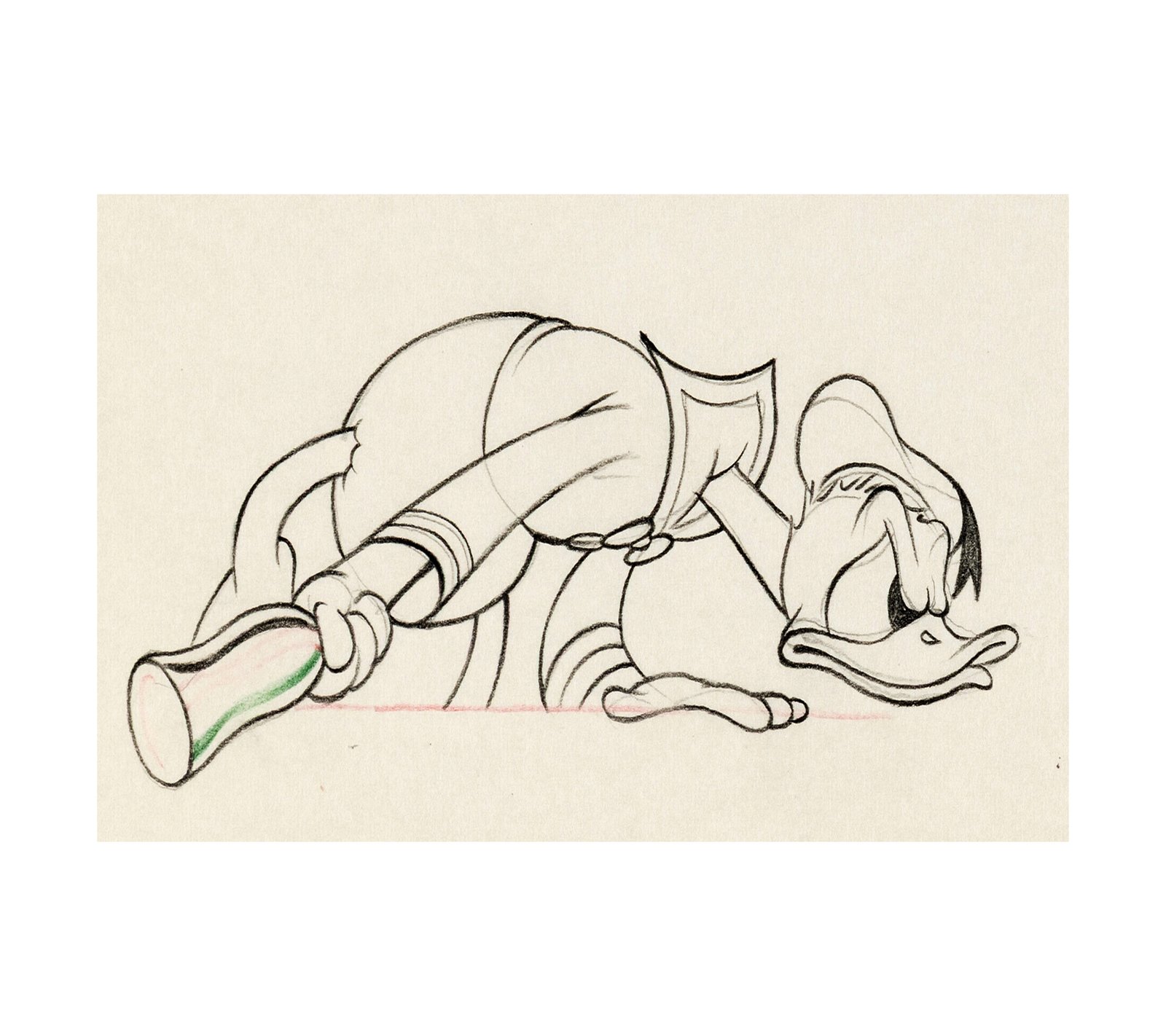 1937 Magician Mickey - Donald Duck Animation Drawing 