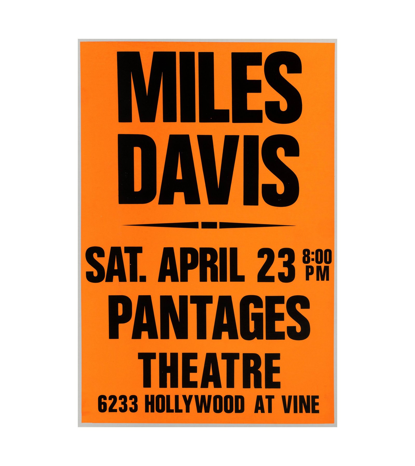 1988 Miles Davis Hollywood, CA, Jazz 