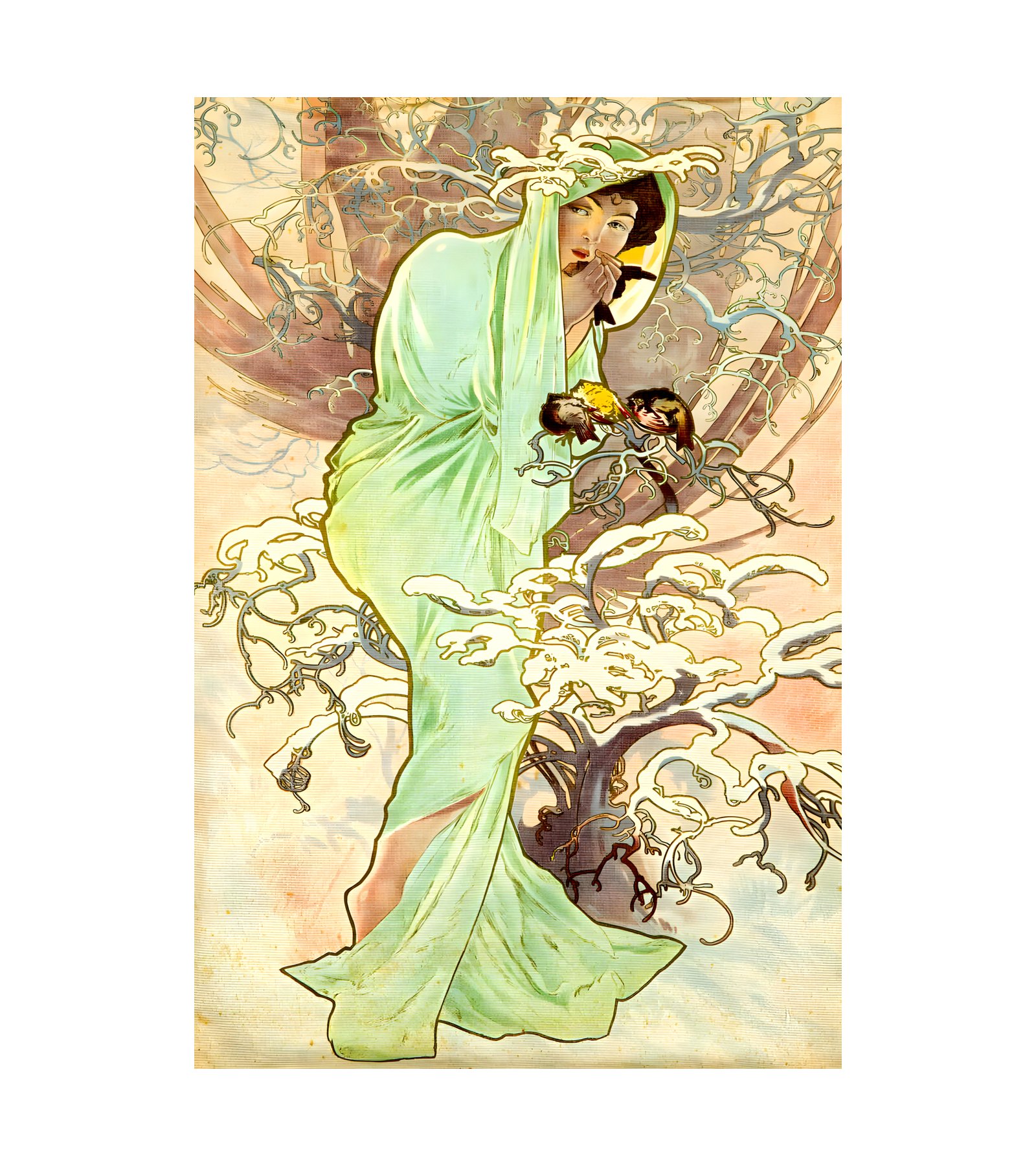 1896 ALPHONSE MUCHA - The Seasons - Winter 