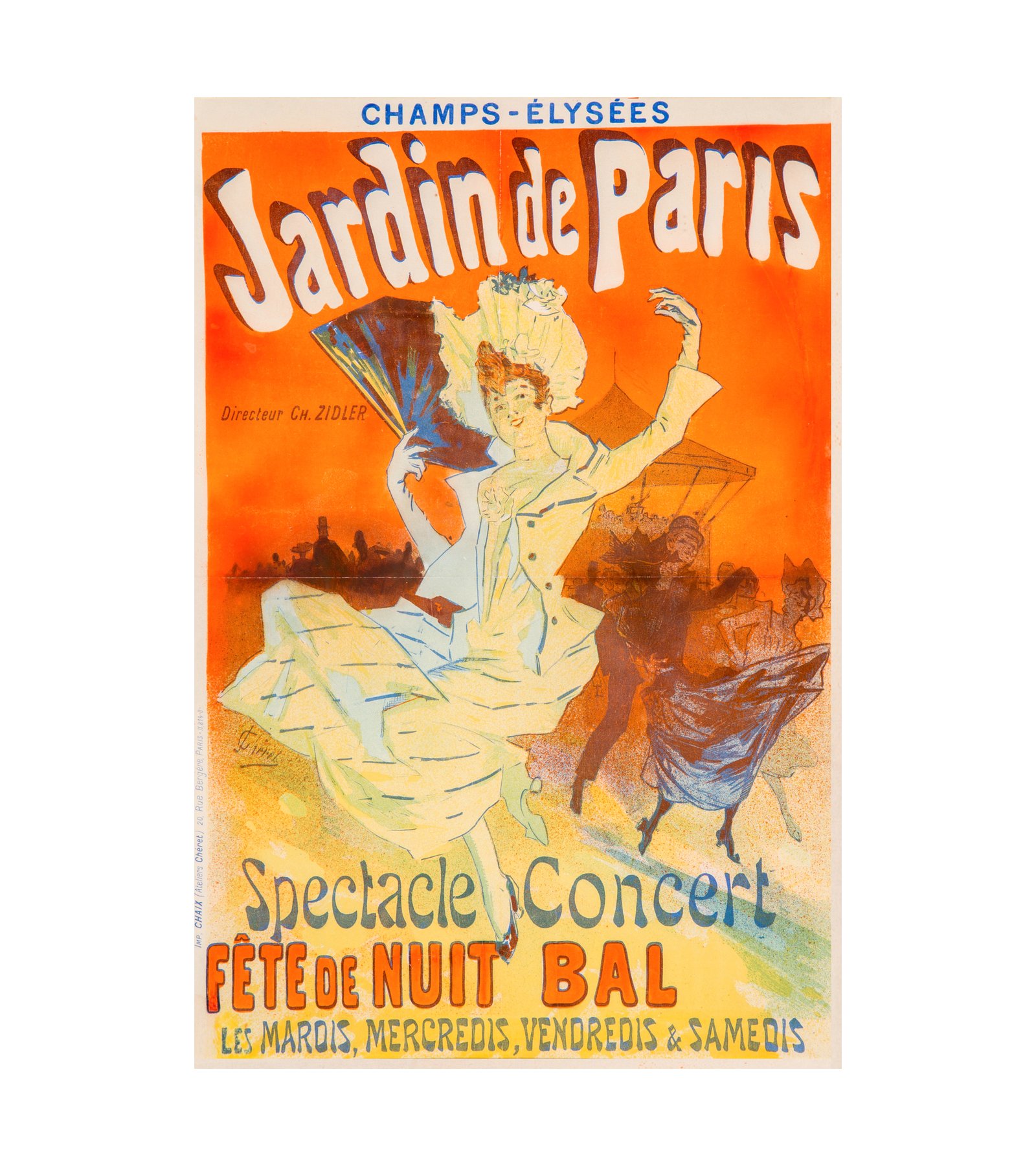 1890 Jules Cheret (French, 1836-1932) Jardin de Paris - Fete de nuit bal 