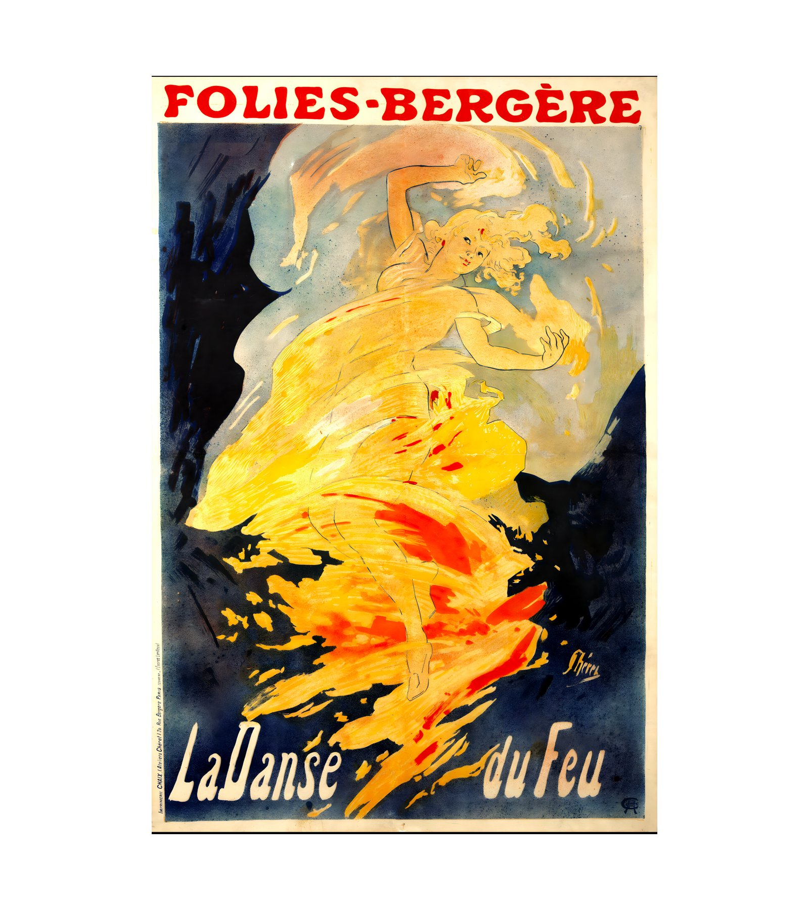 1897 JULES CHERET - Folies-Bergere - La Danse du Feu - Imp. Chaix, Paris 