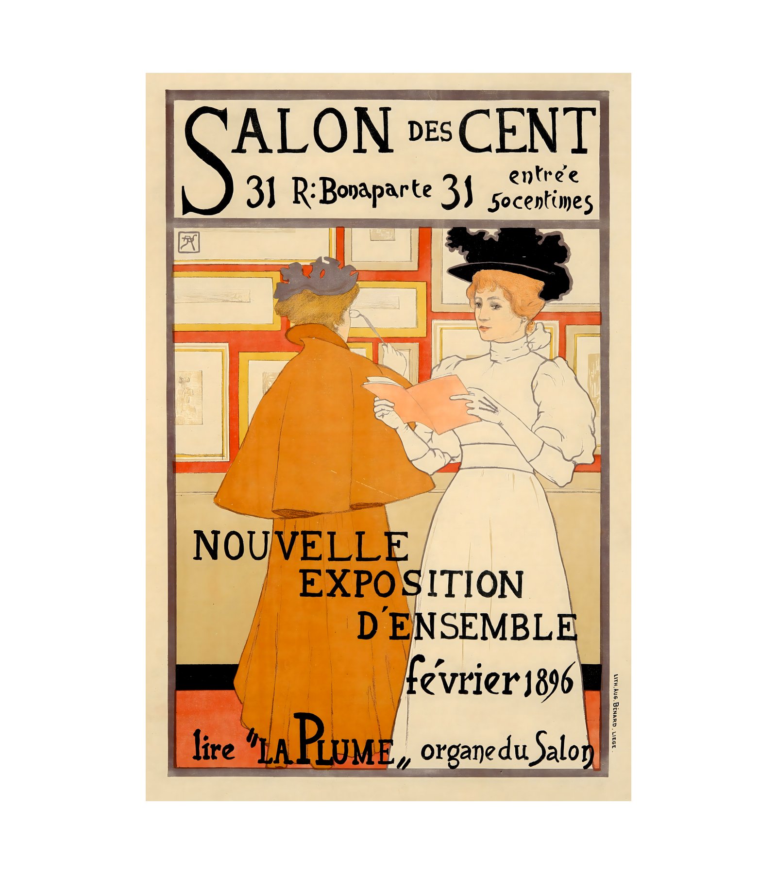 1896 ARMAND A. L. RASSENFOSSE -  Salon des Cent - February - Imp. Aug. Benard, Liege 