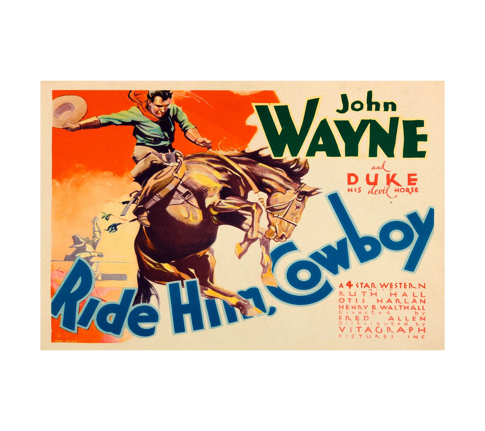1932 Ride Him, Cowboy John Wayne (Warner Bros. - Vitagraph) 