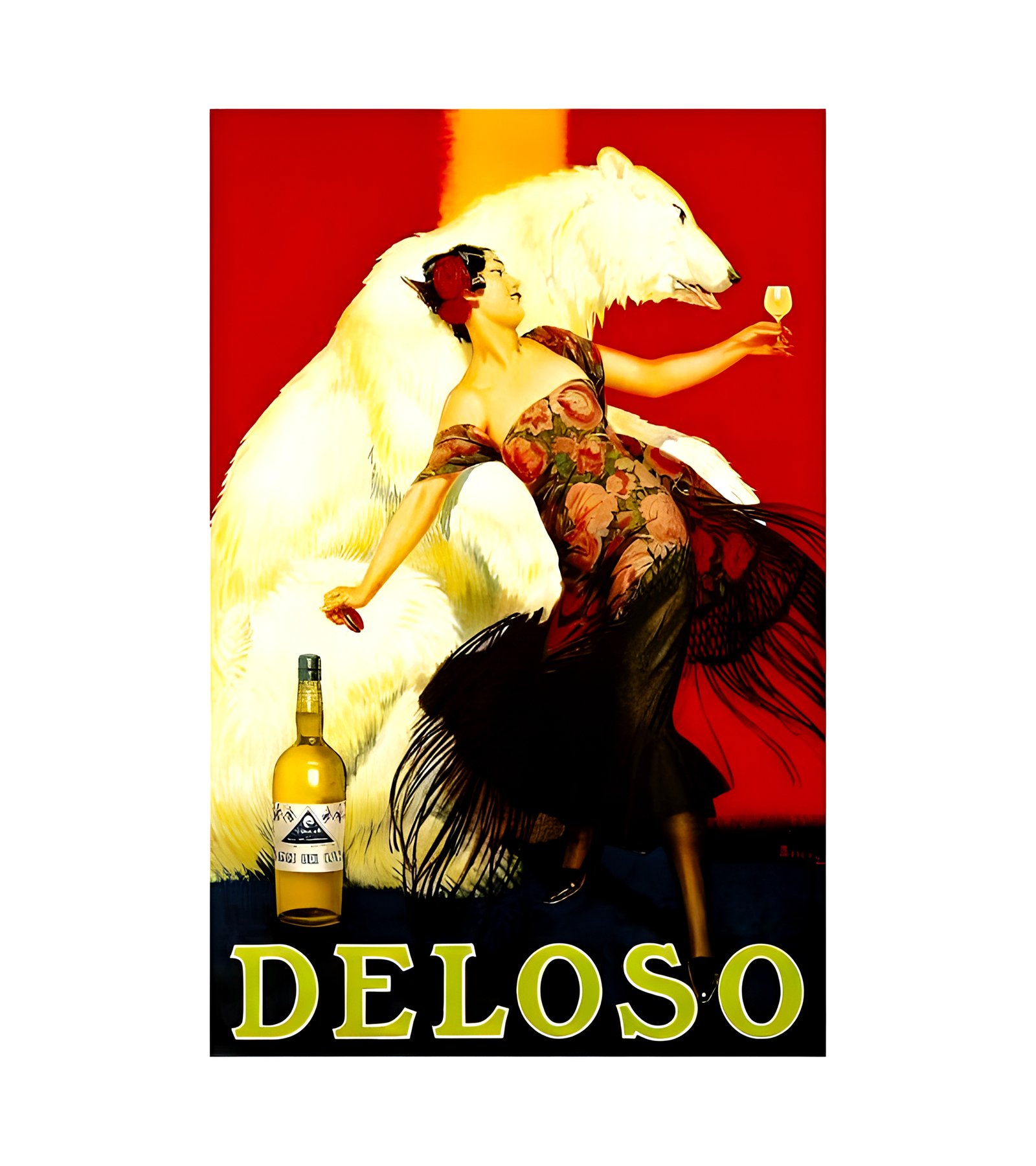 1930 Deloso Liqueur 1930 Deloso - Spanish Dancer Polar Bear 