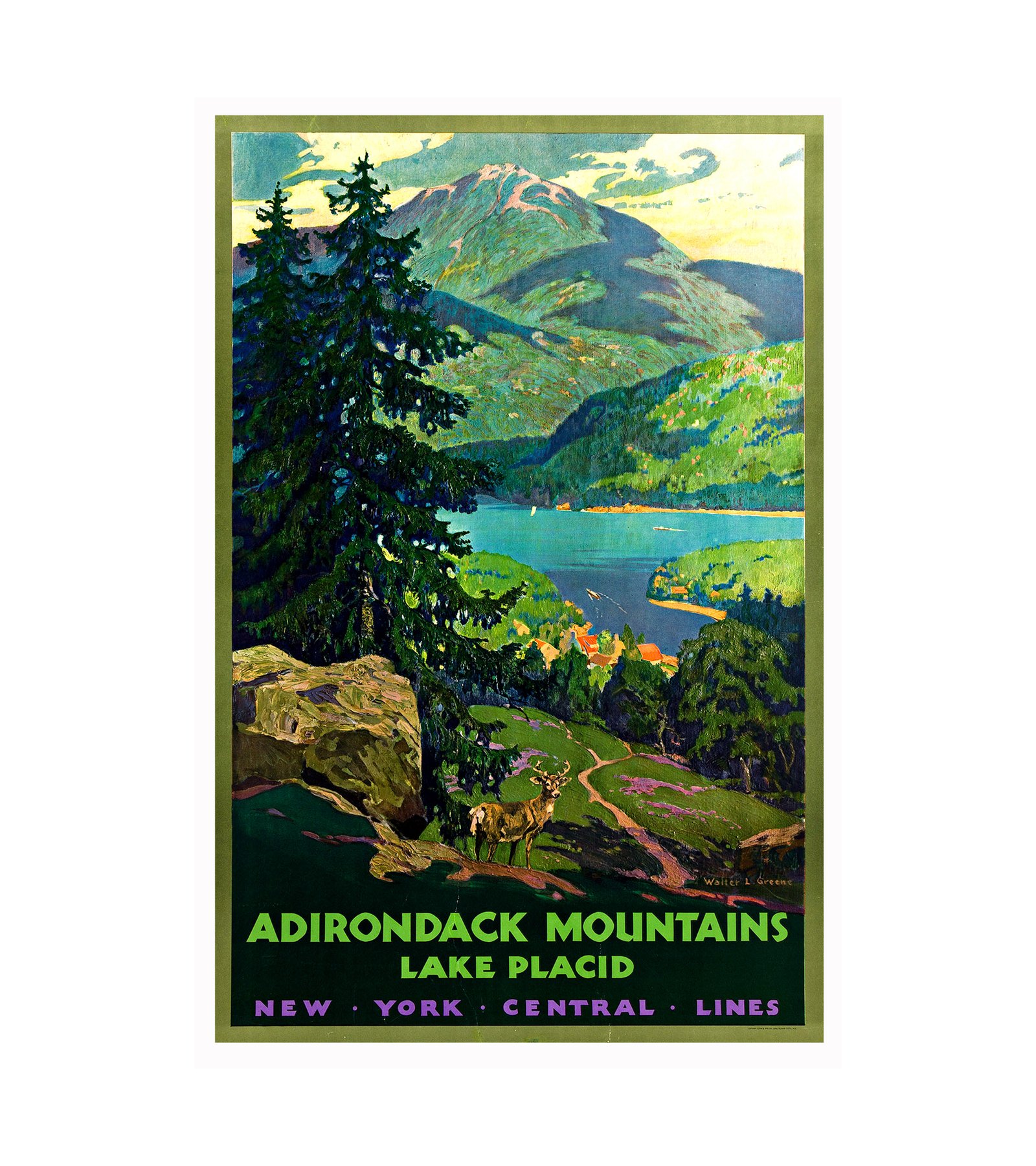1930 ADIRONDACK MOUNTAINS - LAKE PLACID - NEW YORK CENTRAL LINES 