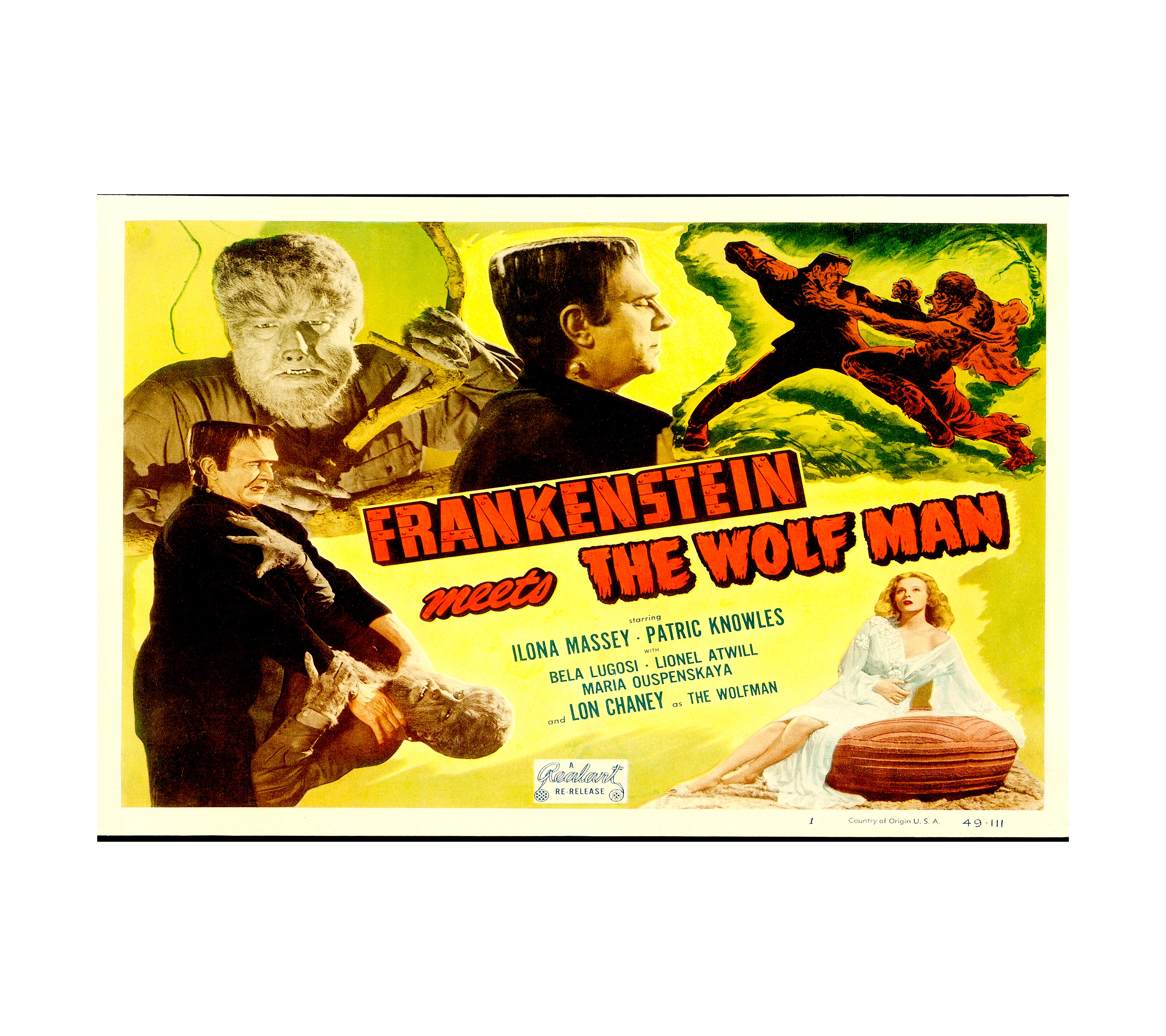 1949 Frankenstein Meets the Wolf Man (Realart) 